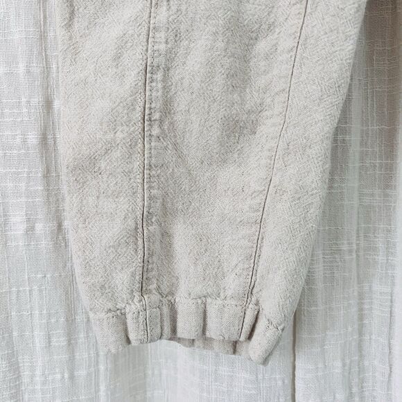 Old Navy Off White Linen Blend Casual Pocketed Womens Cropped Pants -Size Medium - Picture 4 of 7